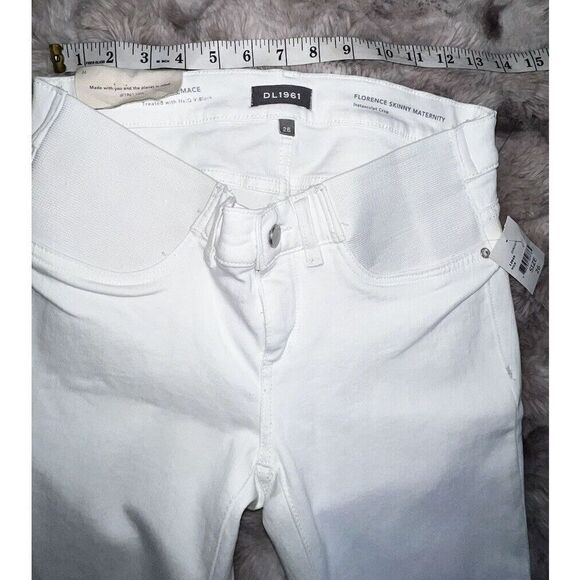 NWT DL1961 Florence Maternity White Cropped Instasculpt Skinny Jeans—$179–Sz 26 - Picture 15 of 16